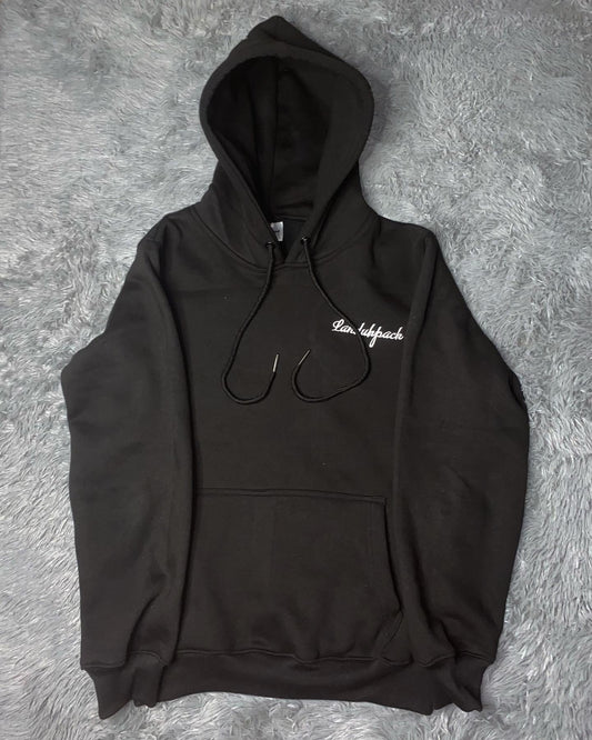 Black landuhpack hoodie with angle number 111